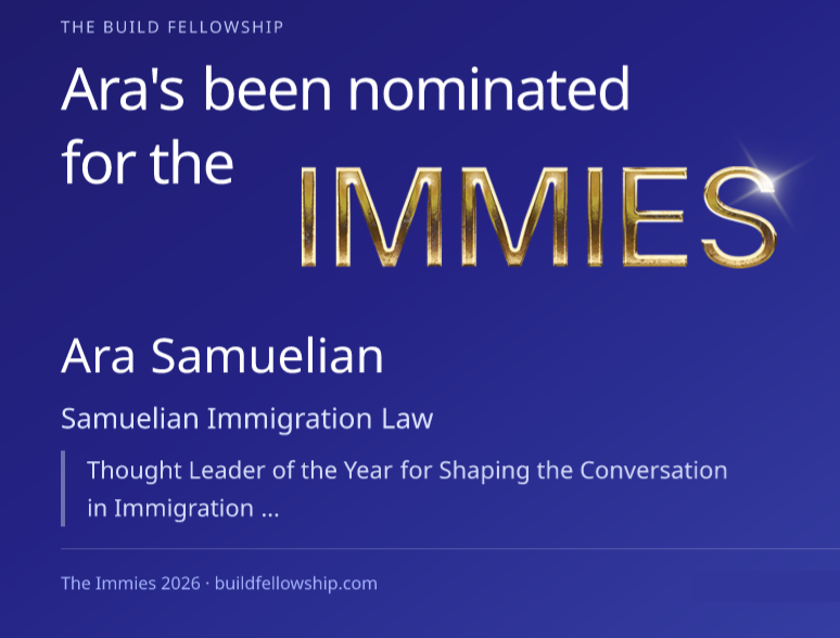 Immies Award Nomination Ara Samuelian